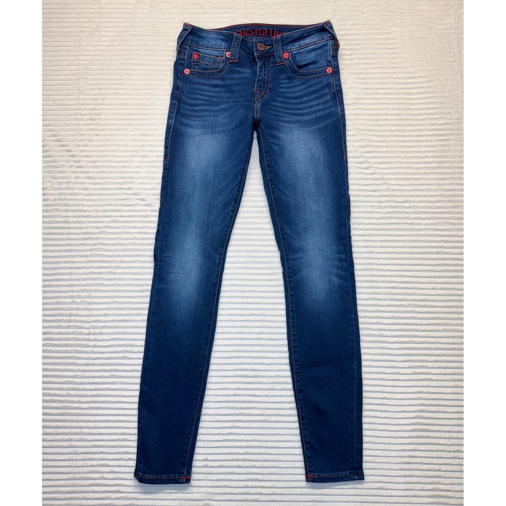 True Religion Manchester United Jenny Curvy Jeans Women Size 26‎